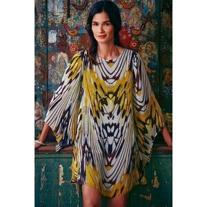 Leifsdottir Anthropologie Womens Size 0 Silk Sarita Swing Dress Cocktail Party